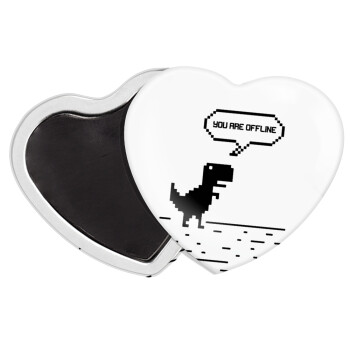 You are offline dinosaur, Μαγνητάκι καρδιά (57x52mm)