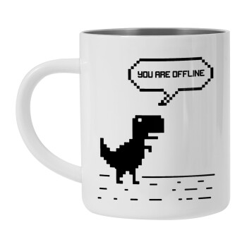 You are offline dinosaur, Mug Stainless steel double wall 300ml