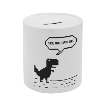 You are offline dinosaur, Κουμπαράς πορσελάνης με τάπα