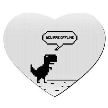 You are offline dinosaur, Mousepad καρδιά 23x20cm