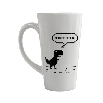 You are offline dinosaur, Κούπα κωνική Latte Μεγάλη, κεραμική, 450ml