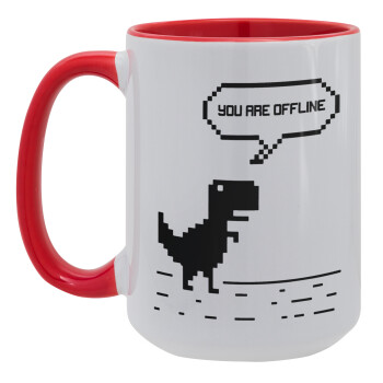 You are offline dinosaur, Κούπα Mega 15oz, κεραμική Κόκκινη, 450ml