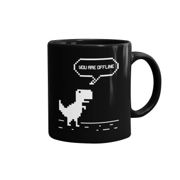 You are offline dinosaur, Κούπα Μαύρη, κεραμική, 330ml