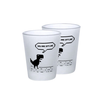 You are offline dinosaur, Σφηνοπότηρα γυάλινα 45ml του πάγου (2 τεμάχια)