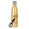 Glitter gold stainless steel thermos bottle, double-walled, 500ml
