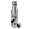 Metallic water bottle, stainless steel, 750ml