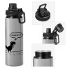 Metallic water bottle with safety cap, 850ml aluminum