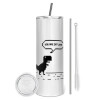 Tumbler stainless steel 600ml, with metal straw & cleaning brush
