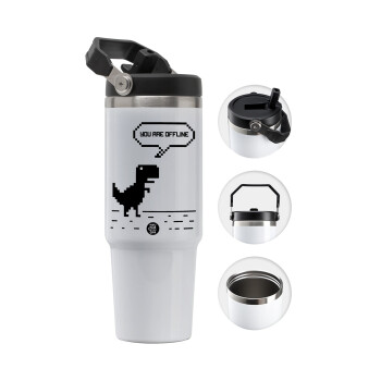 You are offline dinosaur, Θερμός Ανοξείδωτο 30oz με χερούλι