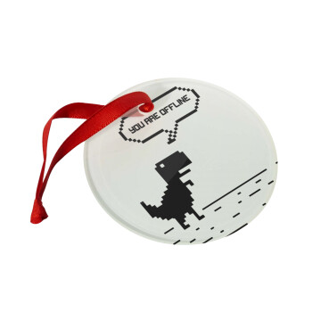 You are offline dinosaur, Christmas ornament glass 9cm