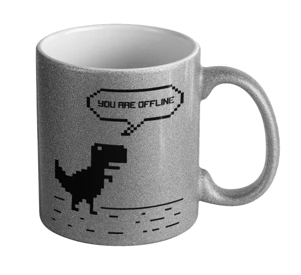 You are offline dinosaur — Glitter Ασημένια