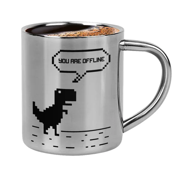 You are offline dinosaur — Κουπάκι μεταλλικό διπλού τοιχώματος για espresso (220ml)