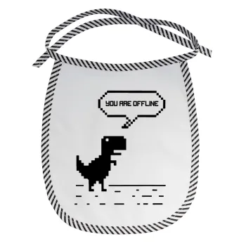 You are offline dinosaur, Σαλιάρα μωρού αλέκιαστη με κορδόνι Μαύρη