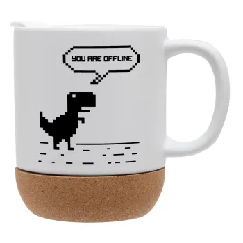 You are offline dinosaur, Ceramic coffee mug Cork (MAT), 330ml