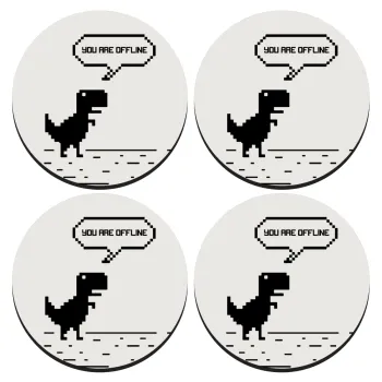 You are offline dinosaur, ΣΕΤ 4 Σουβέρ ξύλινα στρογγυλά (9cm)