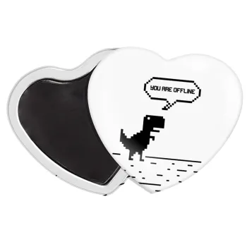 You are offline dinosaur, Μαγνητάκι καρδιά (57x52mm)