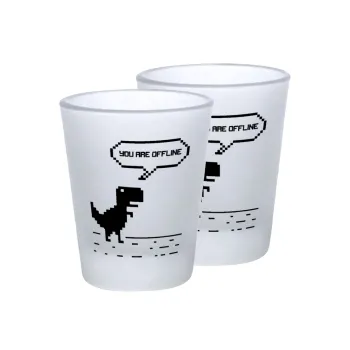 You are offline dinosaur, Σφηνοπότηρα γυάλινα 45ml του πάγου (2 τεμάχια)