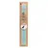 Easter Set, wooden keychain & aromatic flat Easter candle (30cm) (TURQUOISE)