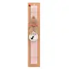 Easter Set, wooden keychain & scented flat Easter candle (30cm) (PINK)