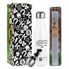 Easter candle, metallic white thermos bottle (500ml) & aromatic flat candle (30cm) (GRAY)