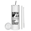Tumbler stainless steel 600ml, with metal straw & cleaning brush