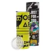 Neon Yellow Travel Tumbler θερμό, μεταλλικό καλαμάκι(Ανωξείδωτο 304 Food grade, BPA free, 600ml)