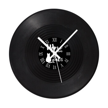 Home is where my cat is!, Ρολόι τοίχου Βινύλιο (30cm)