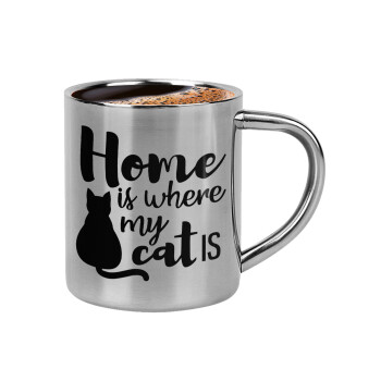 Home is where my cat is!, Κουπάκι μεταλλικό διπλού τοιχώματος για espresso (220ml)