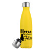 Yellow Stainless Steel Metallic Thermos, double-walled, 500ml