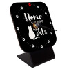 Quartz Wooden table clock with hands (10cm)
