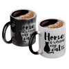 Color changing magic Mug, ceramic, 330ml when adding hot liquid inside, the black colour desappears (1 pcs)