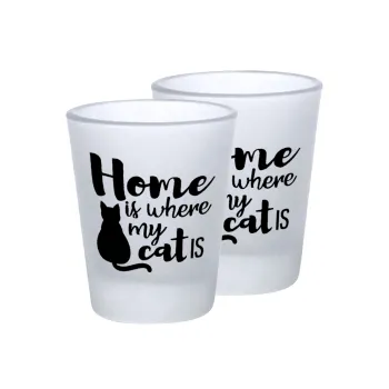 Home is where my cat is!, Σφηνοπότηρα γυάλινα 45ml του πάγου (2 τεμάχια)