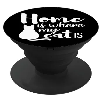 Home is where my cat is!, Phone Holders Stand  Black Hand-held Mobile Phone Holder