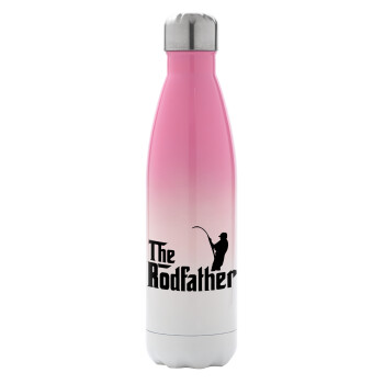 The rodfather, Metal mug thermos Pink/White (Stainless steel), double wall, 500ml