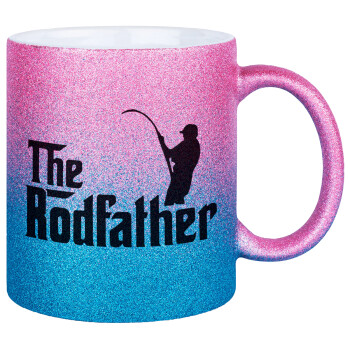 The rodfather, Κούπα Χρυσή/Μπλε Glitter, κεραμική, 330ml