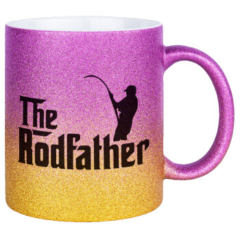 The rodfather, Κούπα Χρυσή/Ροζ Glitter, κεραμική, 330ml