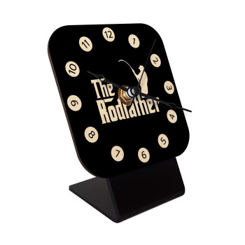 The rodfather, Quartz Table clock in natural wood (10cm)