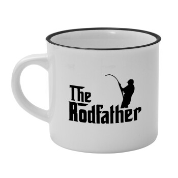 The rodfather, Κούπα κεραμική vintage Λευκή/Μαύρη 230ml