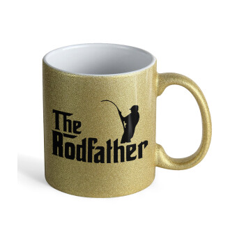 The rodfather, Κούπα Χρυσή Glitter που γυαλίζει, κεραμική, 330ml