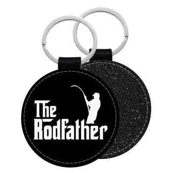 The rodfather, Μπρελόκ Δερματίνη, στρογγυλό ΜΑΥΡΟ (5cm)
