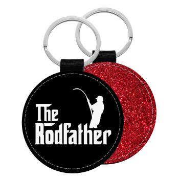 The rodfather, Μπρελόκ Δερματίνη, στρογγυλό ΚΟΚΚΙΝΟ (5cm)