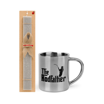 The rodfather, Easter Set, metallic thermal cup (300ml) & Easter aromatic flat candle (30cm) (GRAY)