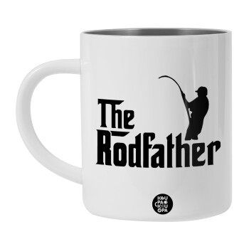 The rodfather, Λευκή Ανοξείδωτη Μεταλλική Κούπα 450ml - Διπλού Τοιχώματος 
