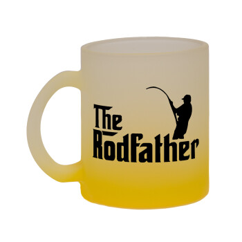 The rodfather, Κούπα γυάλινη δίχρωμη με βάση το κίτρινο ματ, 330ml