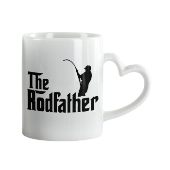 The rodfather, Mug heart handle, ceramic, 330ml