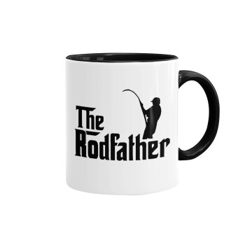 The rodfather, Mug colored black, ceramic, 330ml