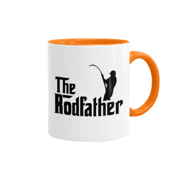The rodfather, Mug colored orange, ceramic, 330ml