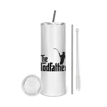 The rodfather, Eco friendly stainless steel tumbler 600ml, with metal straw & cleaning brush