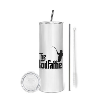 The rodfather, Tumbler stainless steel 600ml, with metal straw & cleaning brush
