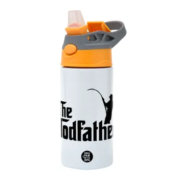 The rodfather, Παιδικό παγούρι θερμό, ανοξείδωτο, με καλαμάκι ασφαλείας, Πορτοκαλί/Γκρι (360ml) BPA-FREE